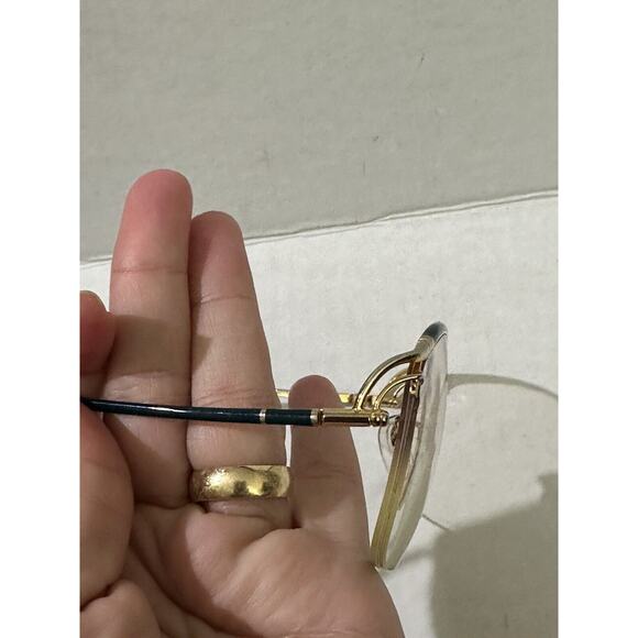 Vintage Tura Mod 433 Gold Oval Half-Rimmed 53 17 Metal glasses Frames Japan - Picture 6 of 12